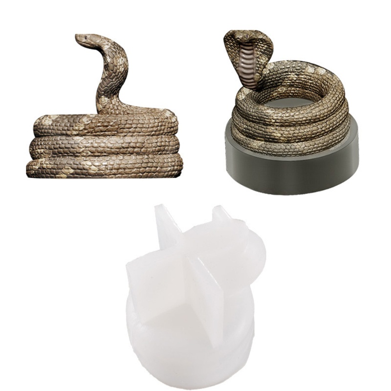 SIY  Cobra Candlestick Epoxy Resin Mold Snake Shaped Candle Holder Silicone Mould DIY Crafts Ornaments Casting Tool