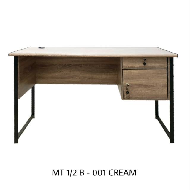 

SAPPORO Meja Tulis SAP MT 1/2B-001 CREAM / Meja Kantor Kaki Besi