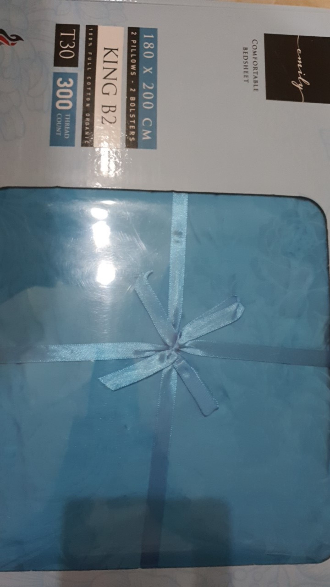 Sprei Full Cotton Organic - Katun Jaquard Asli Ukuran King - 180x200 Tinggi 30cm Bantal 4 & Bantal 2