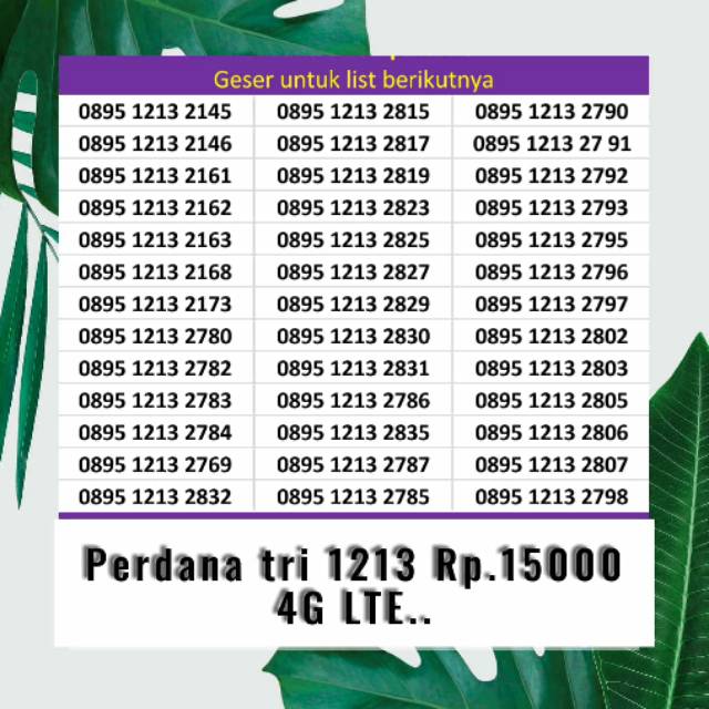 Kartu perdana Tri regular 4g lte