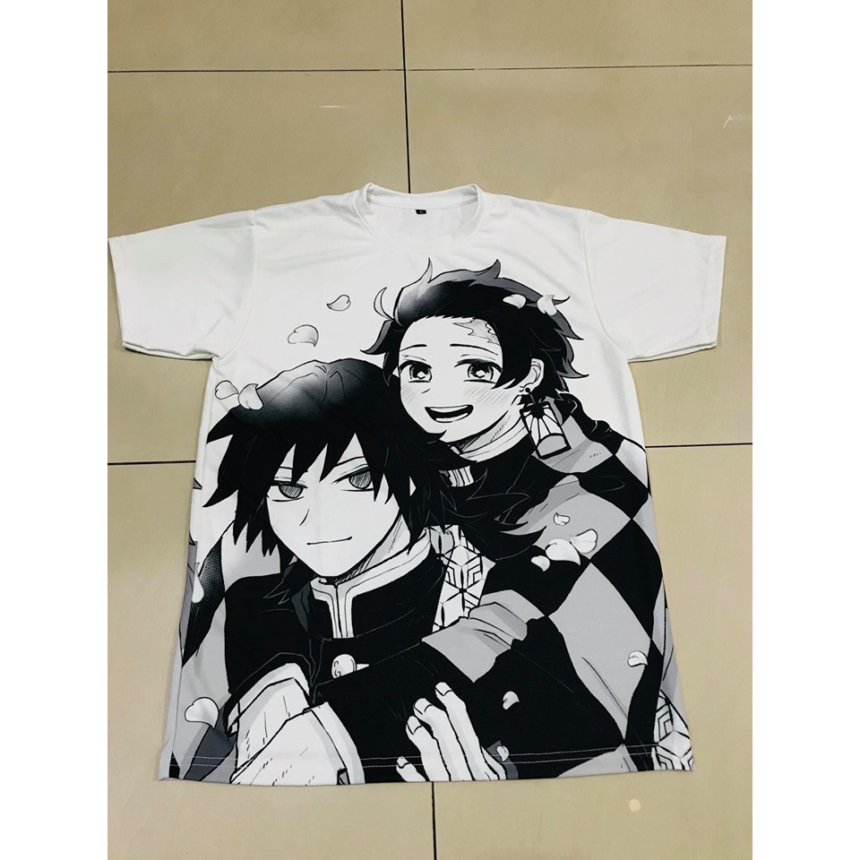 Kaos Tanjiro X Giyuu Black White Dryfit