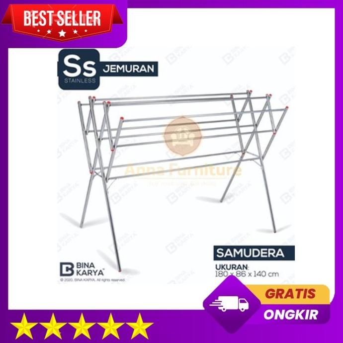 Bina Karya - Jemuran Pakaian Baju Jumbo Bahan Stainless Almunium Anti Mizoneshop2