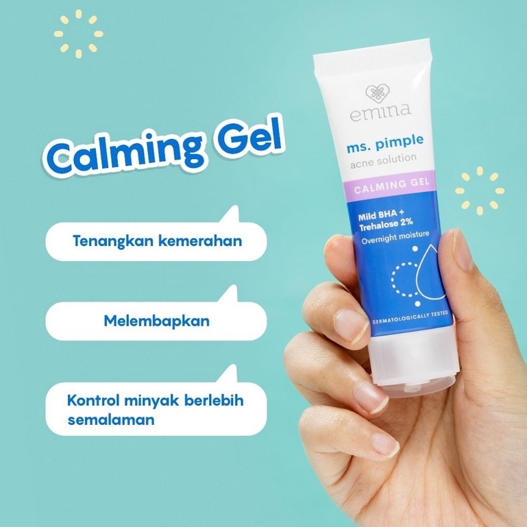 ★ BB ★ Emina Ms Pimple Acne Solution Calming Gel 20 ml - Emina Pelembab Wajah