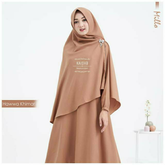 Hawwa Khimar Syari Soft Pad Antem warna Millo