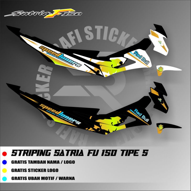 Striping Variasi Satria Fu 150 Facelift Sayap Tipe S