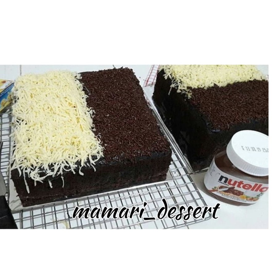 

Brownies kukus lapisan Nutella/Ovomaltine uk 20x20