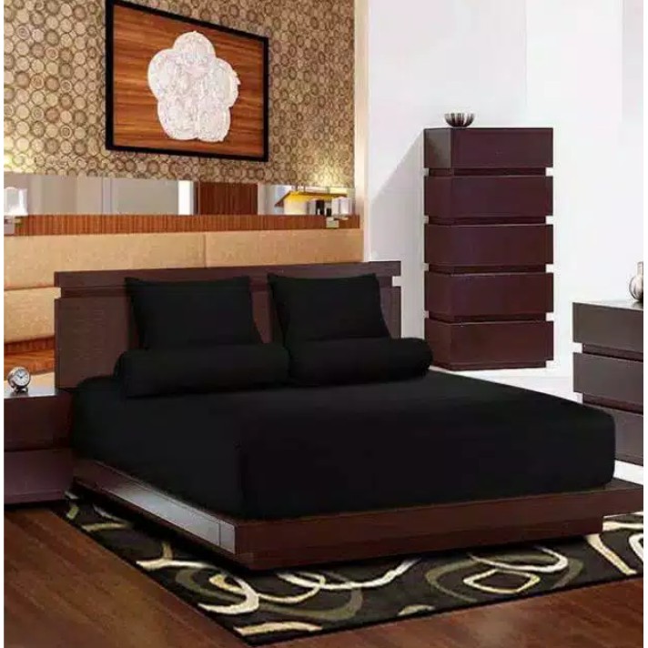 seprei seprai polos single 120x200 // doubel 140x200 // quenn 160x200 // king 180x200 // sprei hitam