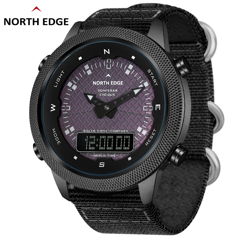 NORTH EDGE EVOQUE SPORT WATCH Jam Tangan Sport Digital Tenaga Surya Anti Air 50m