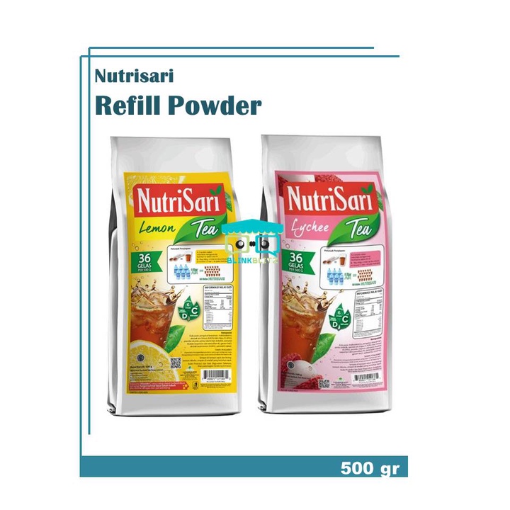 Nutrisari Refil Lemon Lychee 500 gr Tea Refill Teh Minuman Bubuk Instan Powder