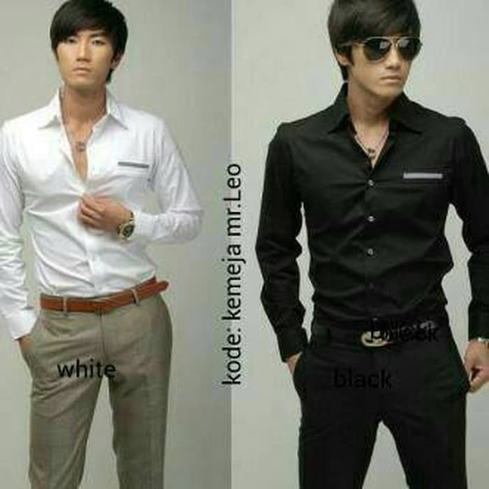 kemeja mr.leo putih dan hitam good quality   Putih