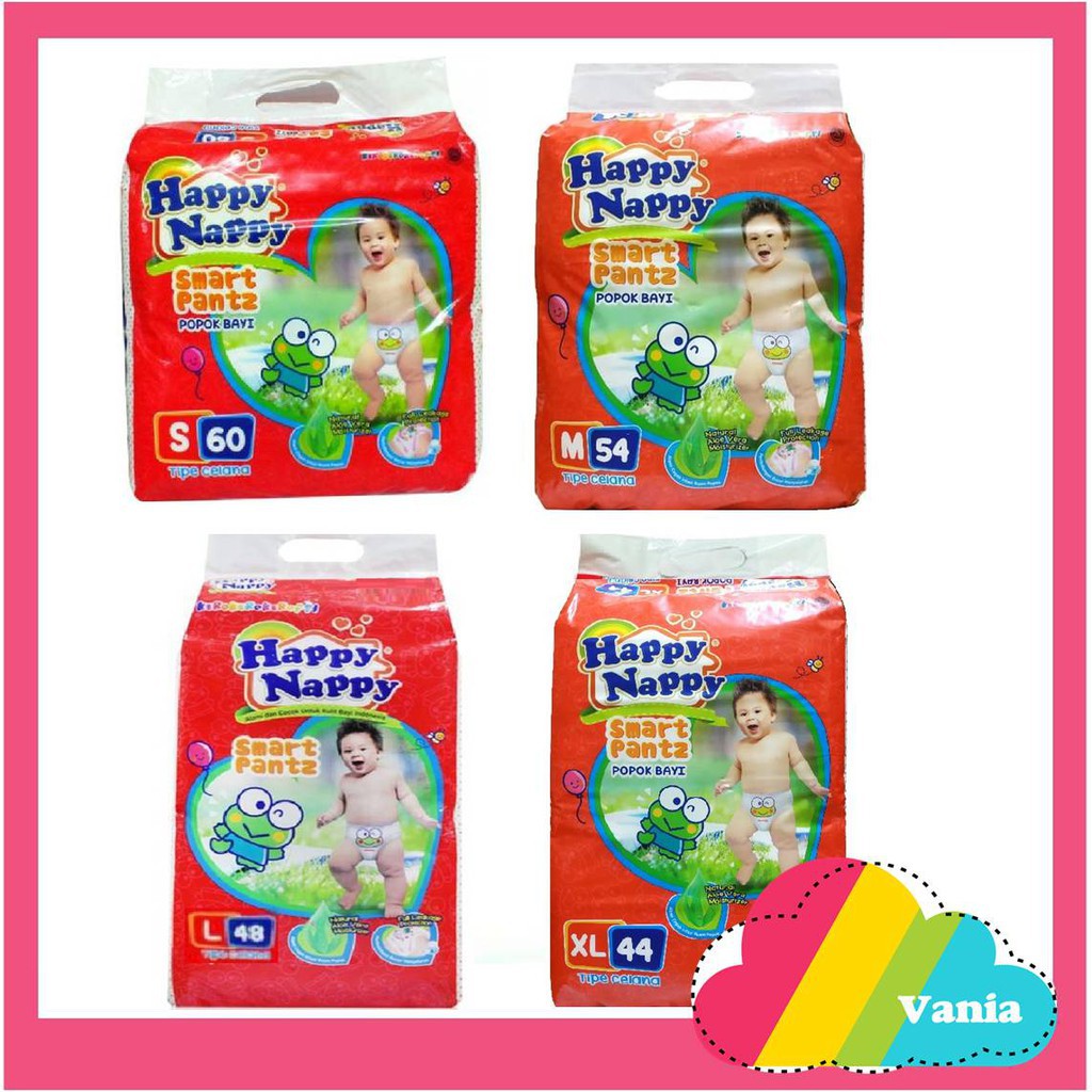 POPOK BAYI TERMURAH MERK Happy Nappy Baby Diapers Pants UKURAN S60/M54
