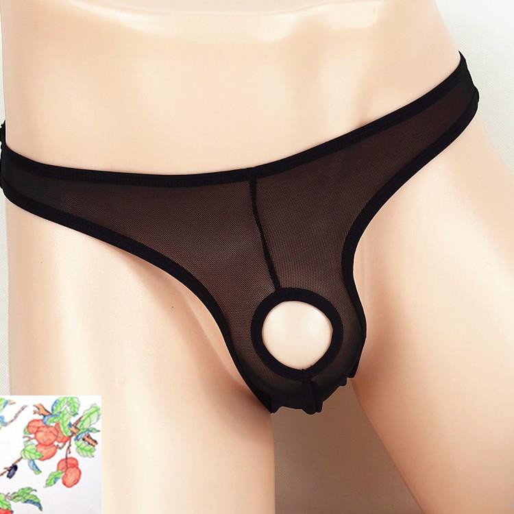 Bayar Di Tempat ISIBY G String Pria Model Thong Sexy Open Crotch Transparan Celana Dalam Pria Y050-