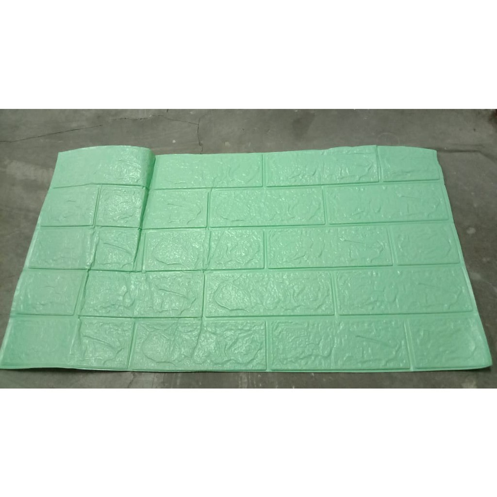 Belikuy COD Wallpaper Dinding Foam 3D Kecil Motif Batu Bata / walpaper dinding Foam U96-LIGHT GREEN
