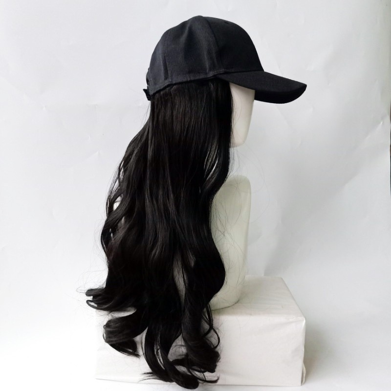 HTW wig topi baseball wig hat rambut palsu hair extension wavy