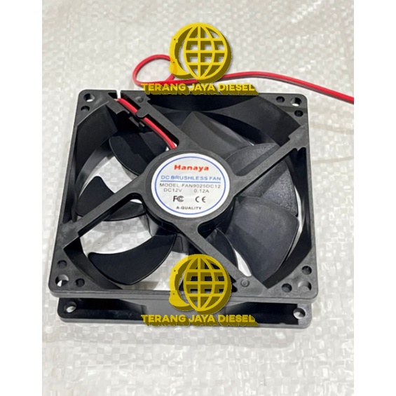 Fan Dc 9cm Cooling fan Dc 12v 9x9 Kipas Dc - 12v 9cm 2kabel