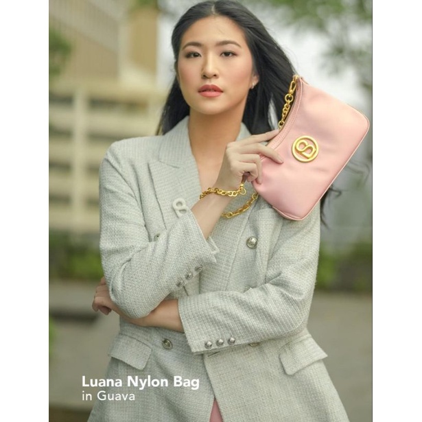 new luana nylon bag in guava #buttonscarvesbag