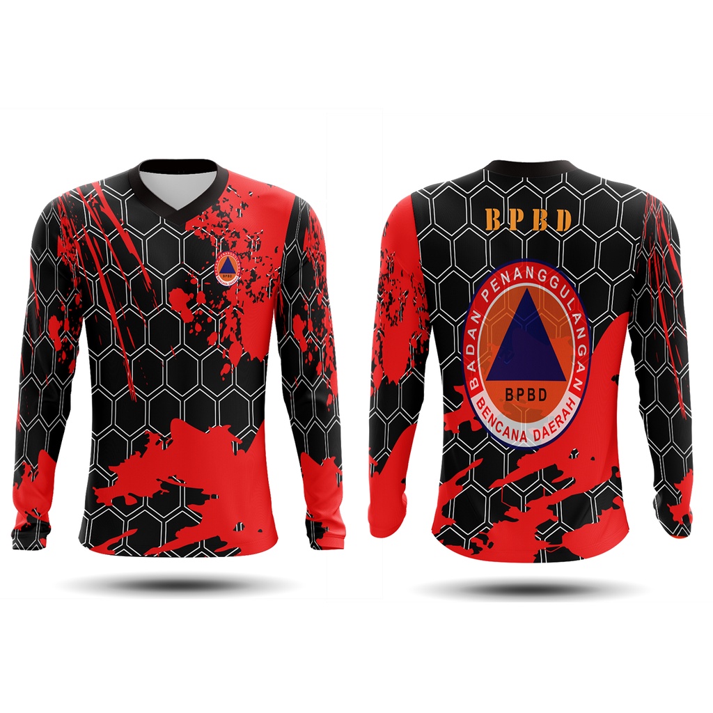 Utamamedia - Kaos Lapangan BPBD / Kaos BPBD Lengan Panjang / Kaos BPBD Pria