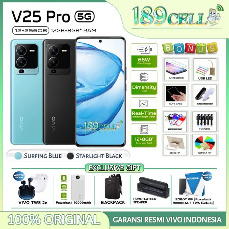 VIVO V25 PRO 5G NFC 12/256 [12+8GB Extended RAM] GARANSI RESMI VIVO INDONESIA