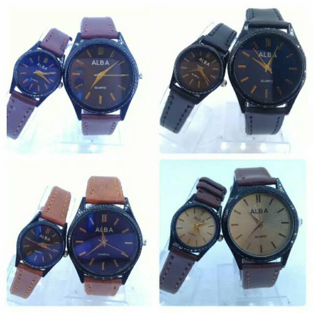 JAM TANGAN ALBA RING HITAM COUPLE