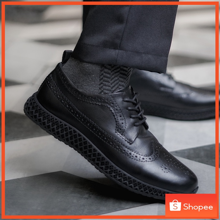 BRITISH 2.1 BLACK  (Kulit Asli) - Kenzios Sepatu Formal Pria Pantofel Kulit Asli Casual Kerja Kantor Pantopel Hitam Kasual Oxford Original