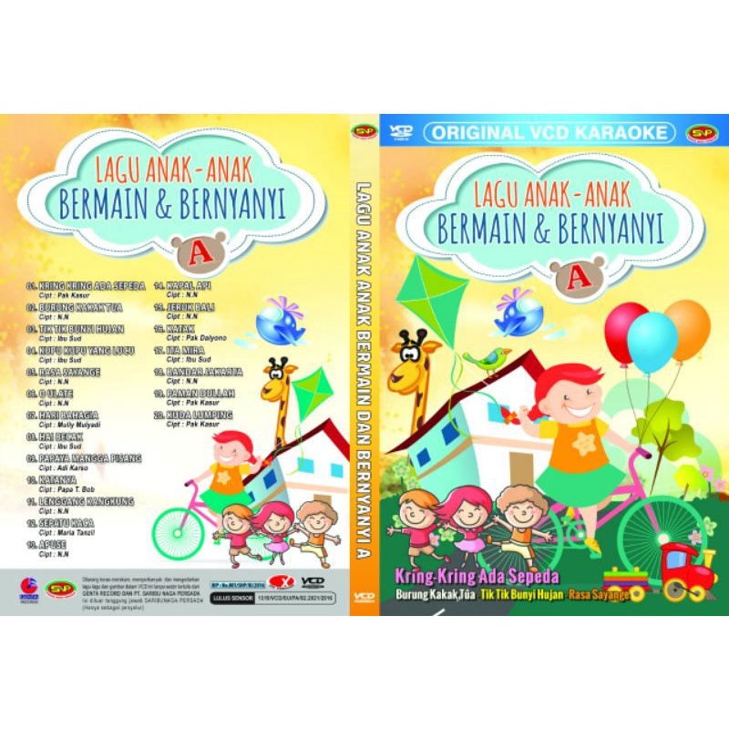 Kaset lagu anak original vcd karaoke lagu anaka- anak bermain & bernyanyi A