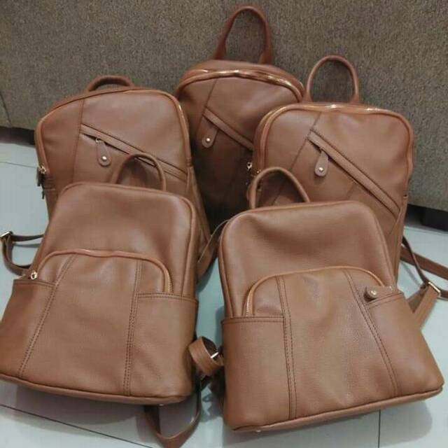 (Size M) ransel kulit tas gendong wanita asli kulit sapi G1.1