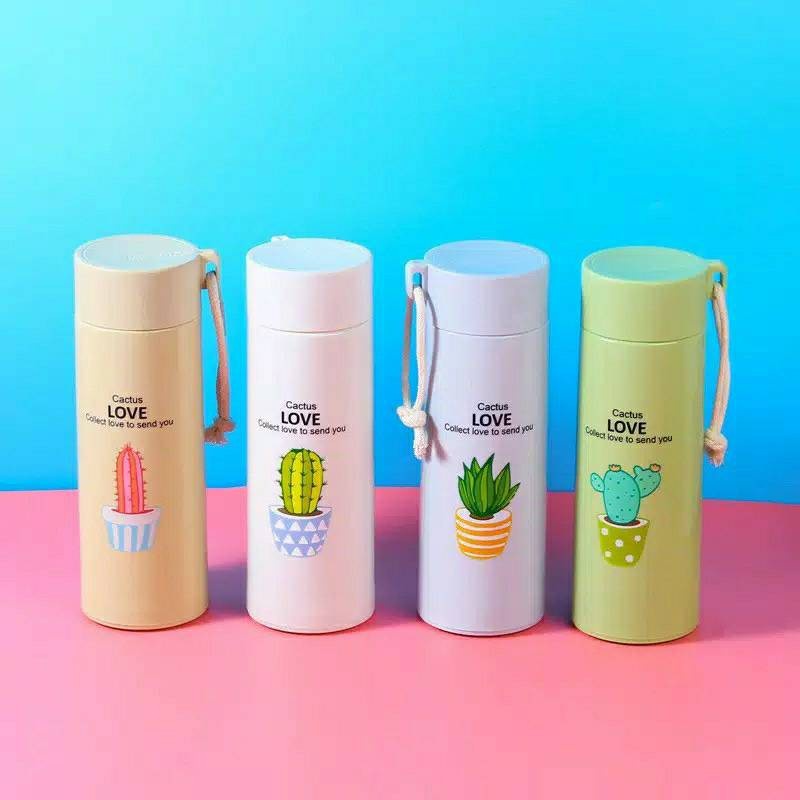BOTOL AIR MINUM KACA KARAKTER KAKTUS # LS 9