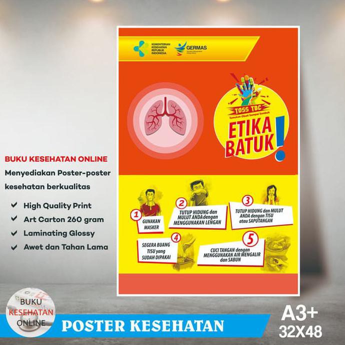 

Poster Kesehatan Etika Batuk - Laminating Glossy SPECIAL