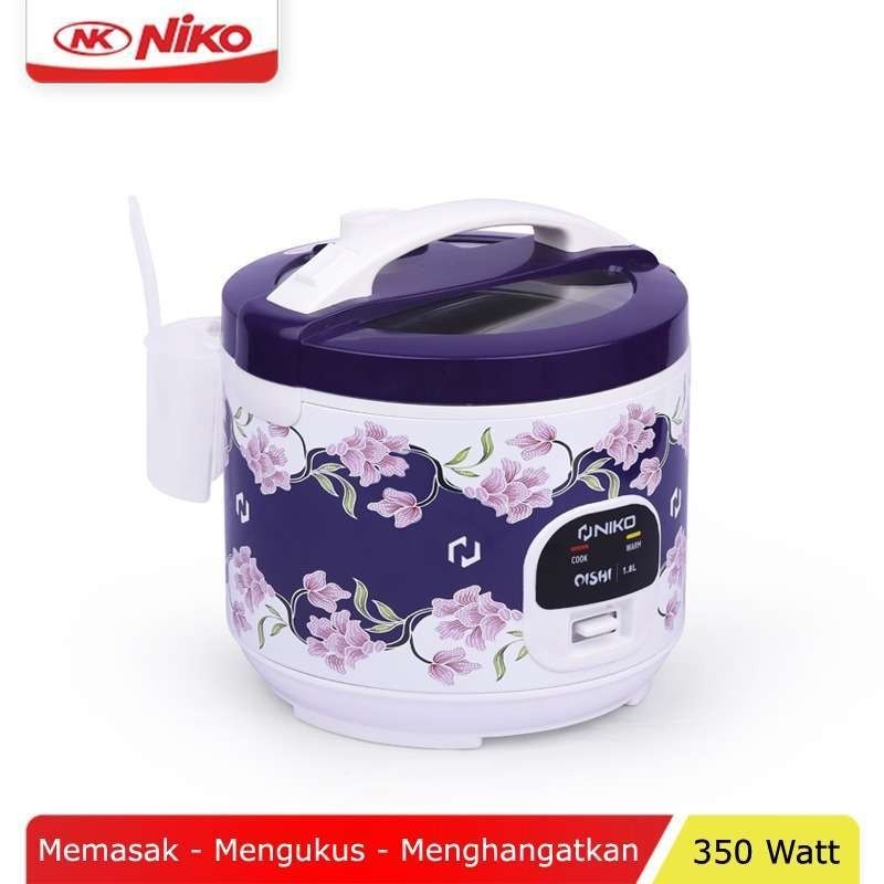 Niko Magic Com 3in1 Rice Cooker 1.2 Liter Oishi Batik Tutup Kaca