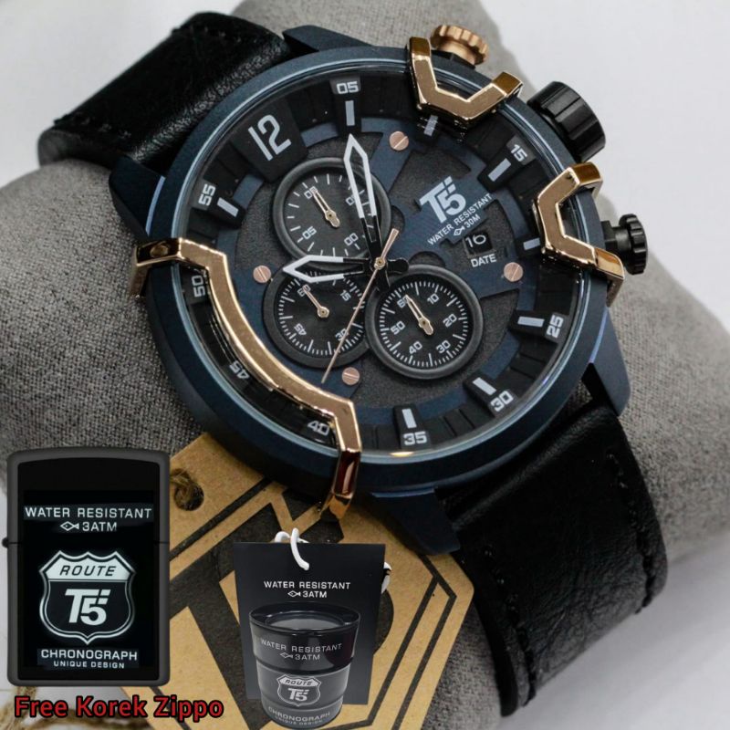 T5 H3819G JAM TANGAN PRIA Free Korek Zippo adx