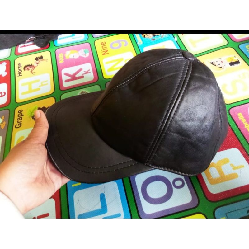 topi pria kulit asli Garut model blimbing