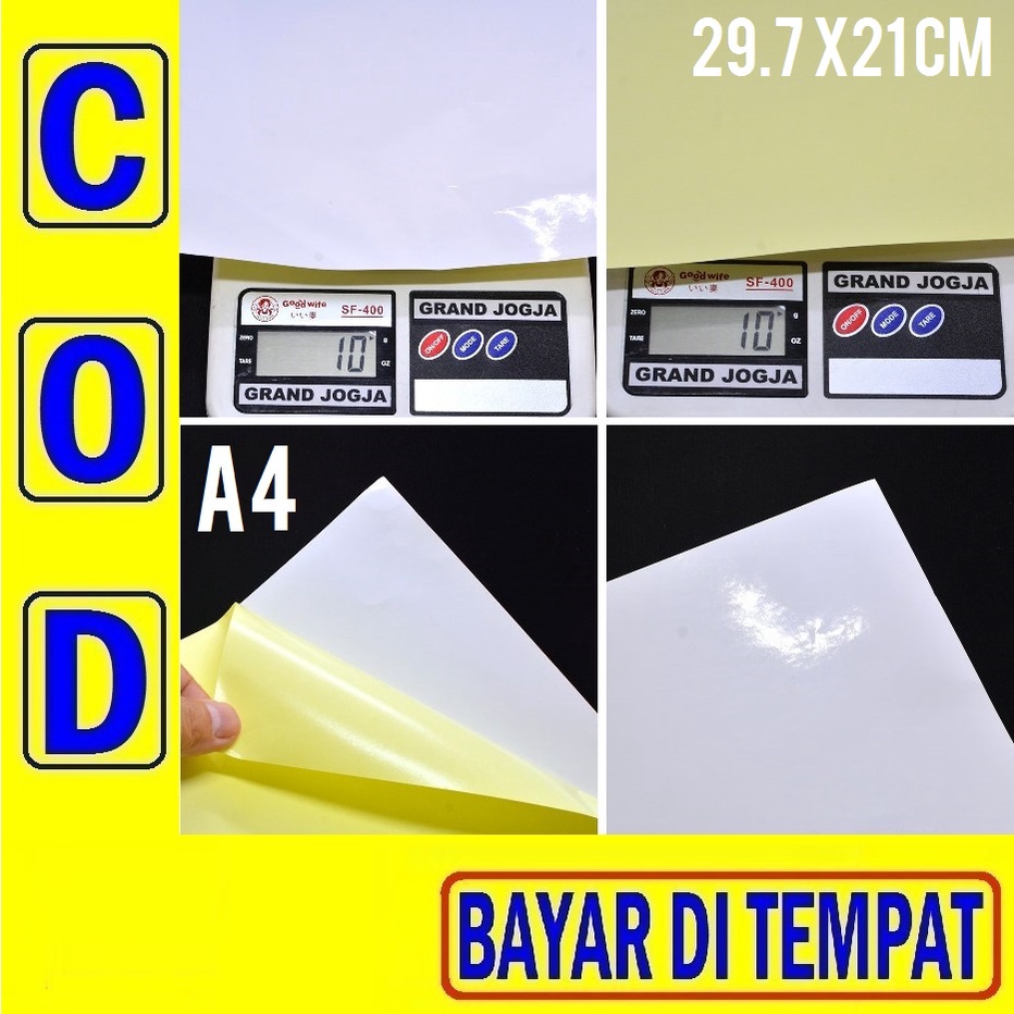 

KOM 7A Sticker A4 Besar Glossy Chromo Kertas Stiker A4 21x29.7 Cm Mengkilap Garansi Lengket Kromo