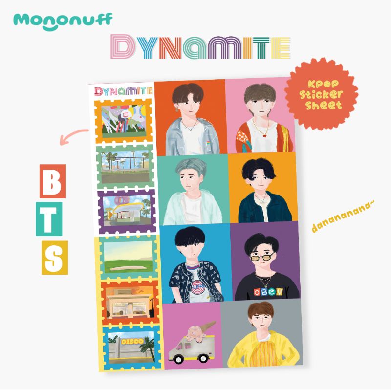 

Kpop Sticker Sheet | BTS Dynamite