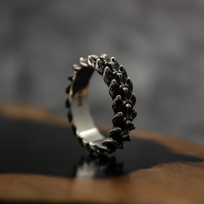 Cincin Desain Hewan Naga Bahan S925 Sterling Silver Gaya Retro Punk Untuk Pria