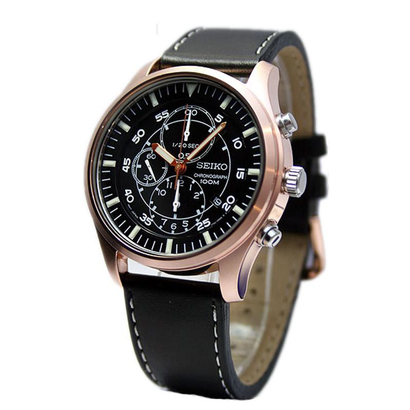 Seiko Quartz SNDA20P1 Chronograph Rose Gold Case | Jam Pria SNDA20