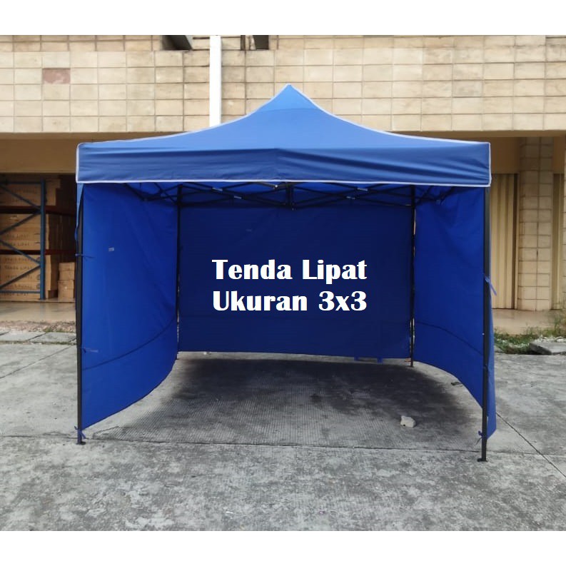 Tenda Lipat 3x3 Lengkap Dinding Polos 3 Sisi