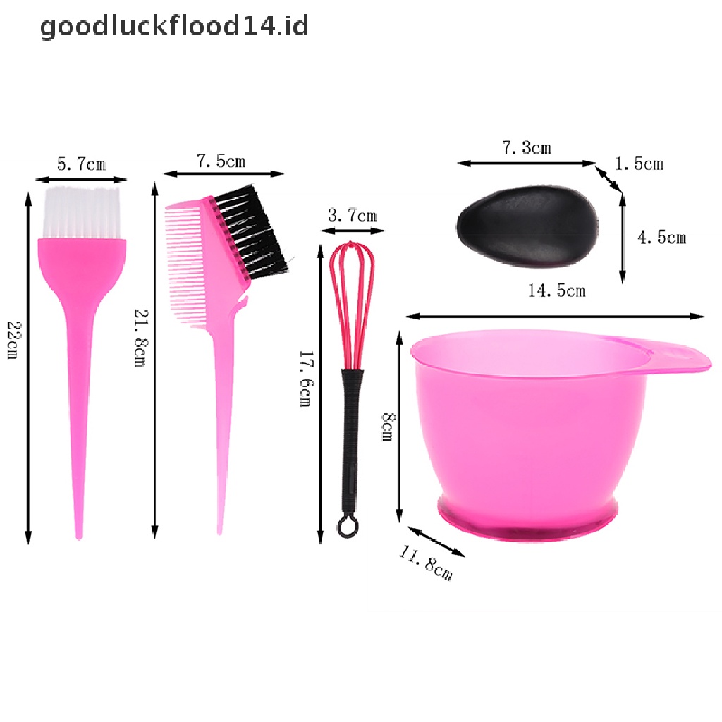 [OOID] 5Pcs/Set Hair Colouring Brush And Bowl Set Bleaching Dye Kit Beauty Comb ID