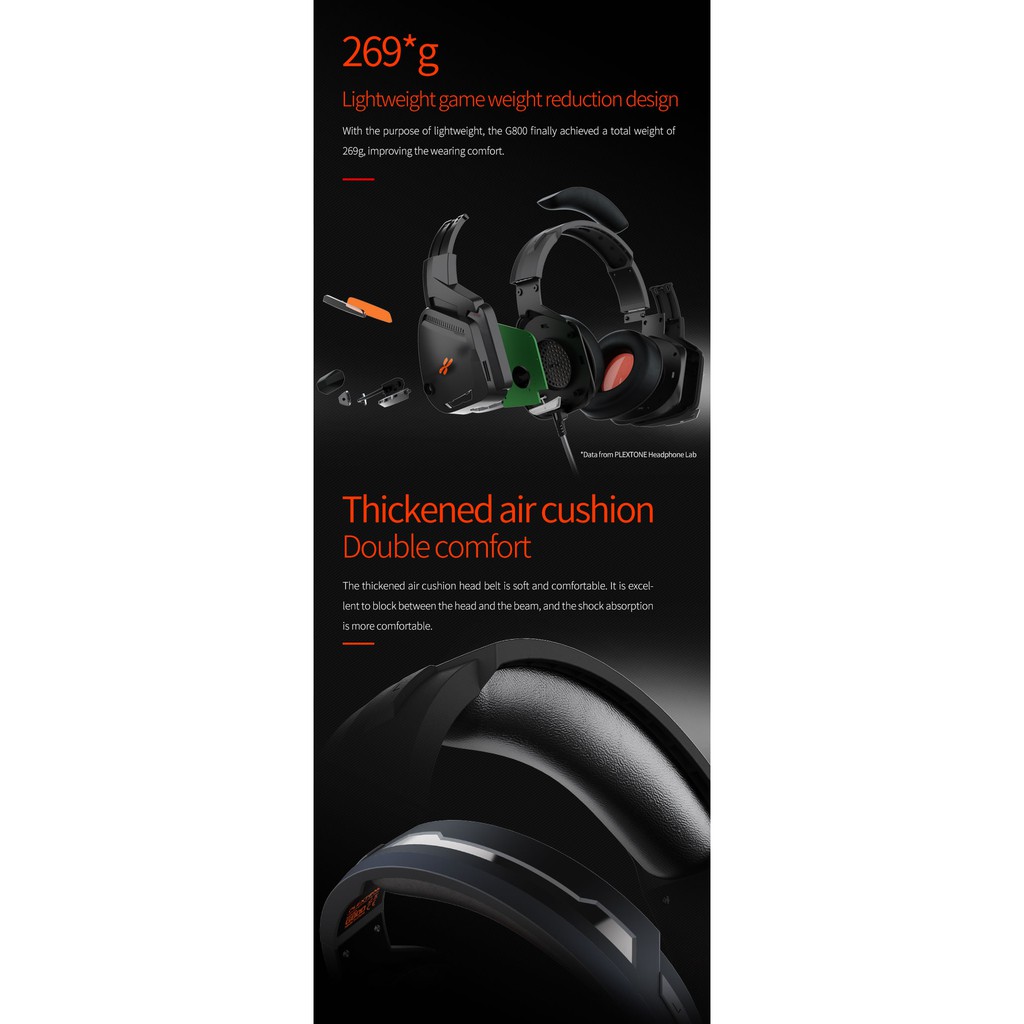 Headset Gaming Plextone G800 Headphone HP Garansi LED Light Garansi Resmi