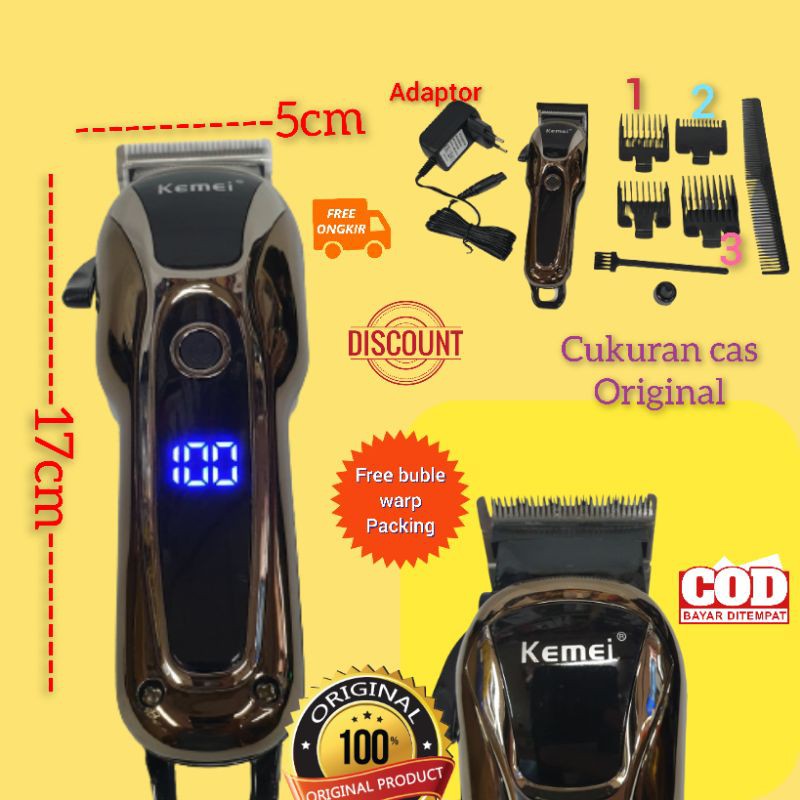 Alat Mesin Cukur Rambut Pria Dewasa Anak Kliper Murah Terbaik Hair Clipper Kemei KM 1990 Cas Bagus