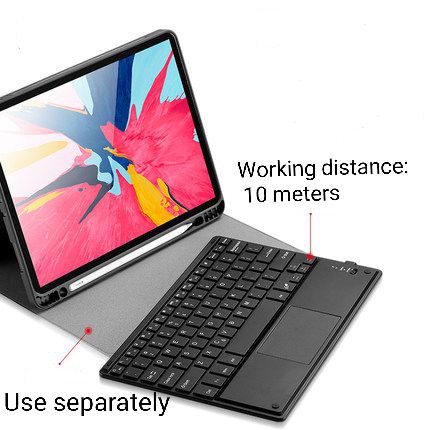 SMART KEYBOARD CASE RK11C  FOR IPAD PRO 11 INC 2018-2020 &amp; IPAD AIR 4 WITH TOUCHPAD &amp; PEN HOLDER