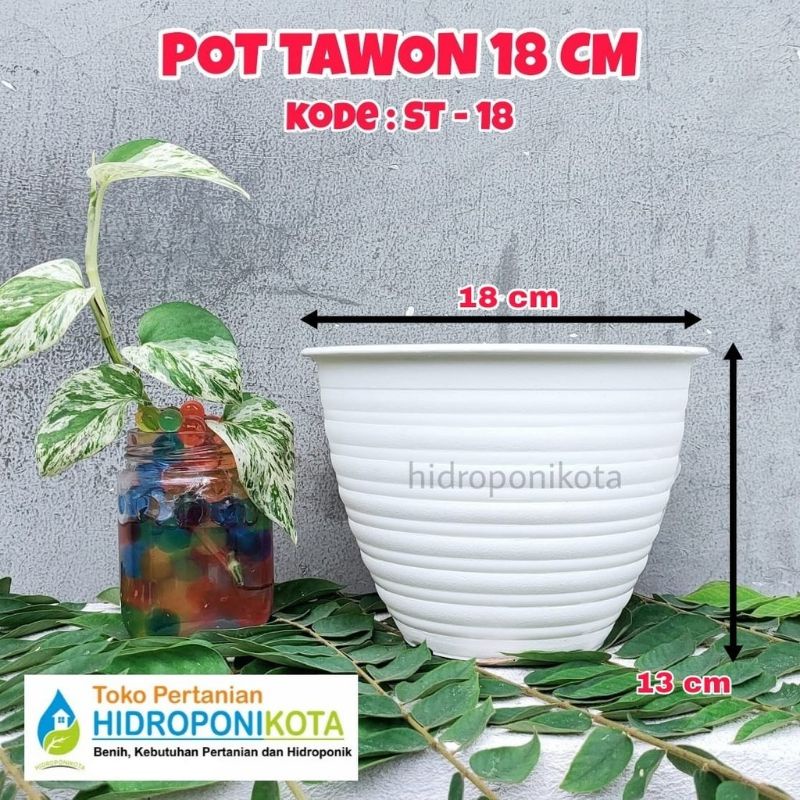 GOL - POT TAWON ST 18 putih - pot plastik - pot tanaman - pot bunga