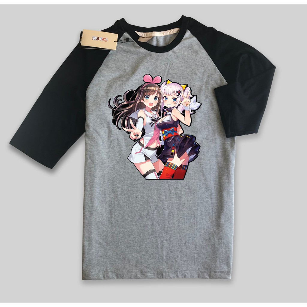 Kaos Raglan Anime vTuber Kizuna Ai Kaguya Luna