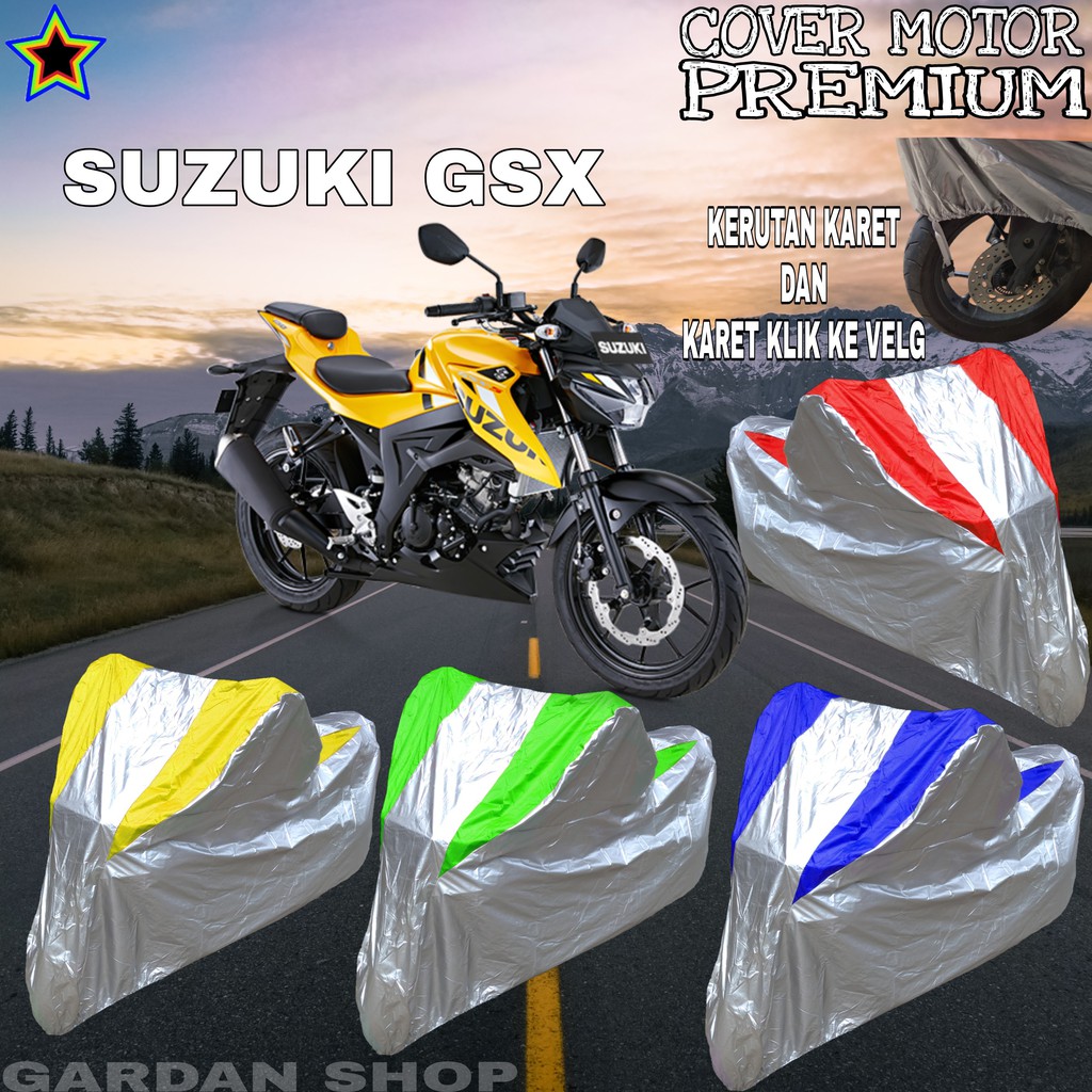 Sarung Motor SUZUKI GSX Silver KOMBINASI Body Cover Suzuki PREMIUM