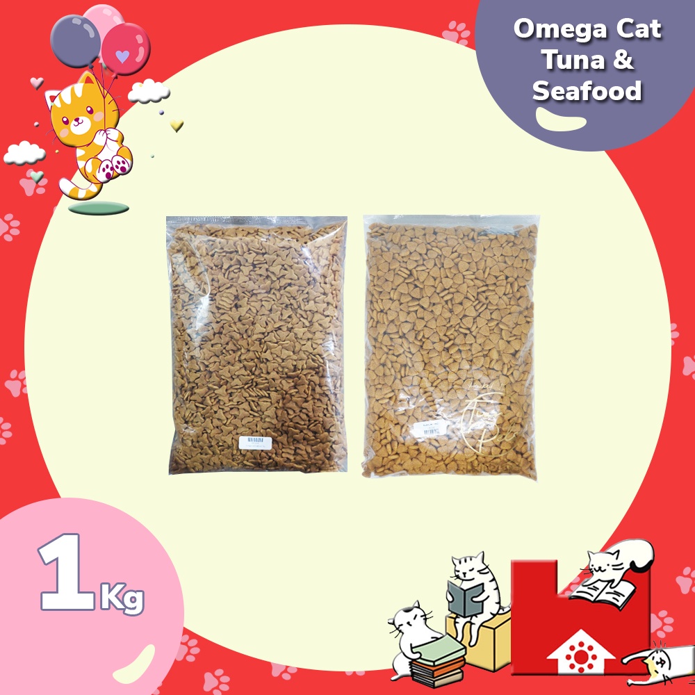 Omega Cat Tuna Seafood 1Kg Makanan Kucing