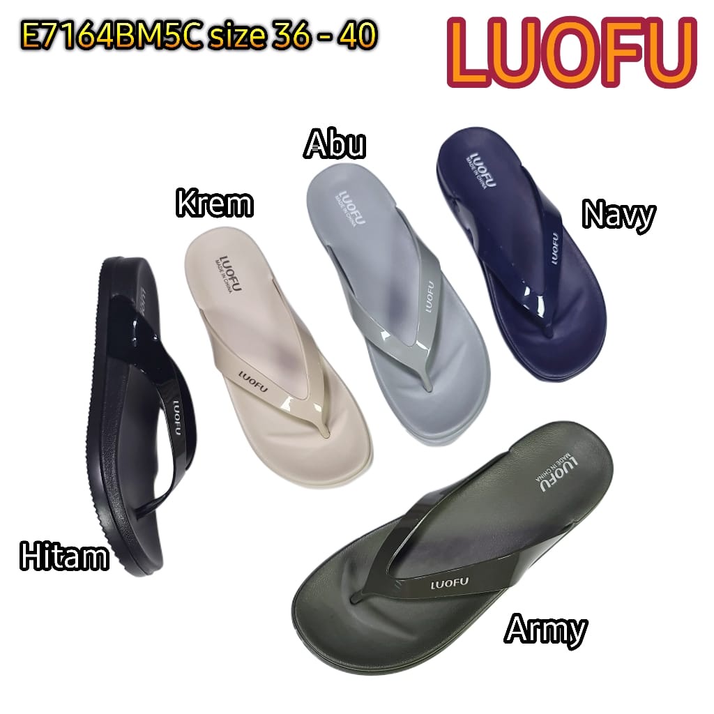 LUOFU ORIGINAL Jelly sandal karet empuk murah wanita jepit sendal japit cewek import E7164BM5C