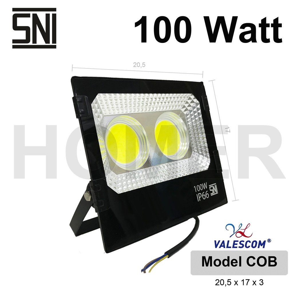 lampu led sorot / tembak / floodlight / outdoor / lapangan COB SMD super terang jarak jauh 100w 100 w 100 watt 100watt valescom valpro emico probest hamatsu hattasu joson ip65 ip66 ip67