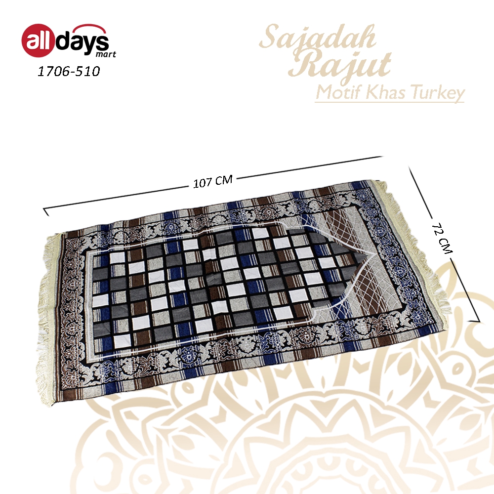 Alldaysmart Sajadah Rajut Khas Motif Turkey [107x72 CM] Random Colour