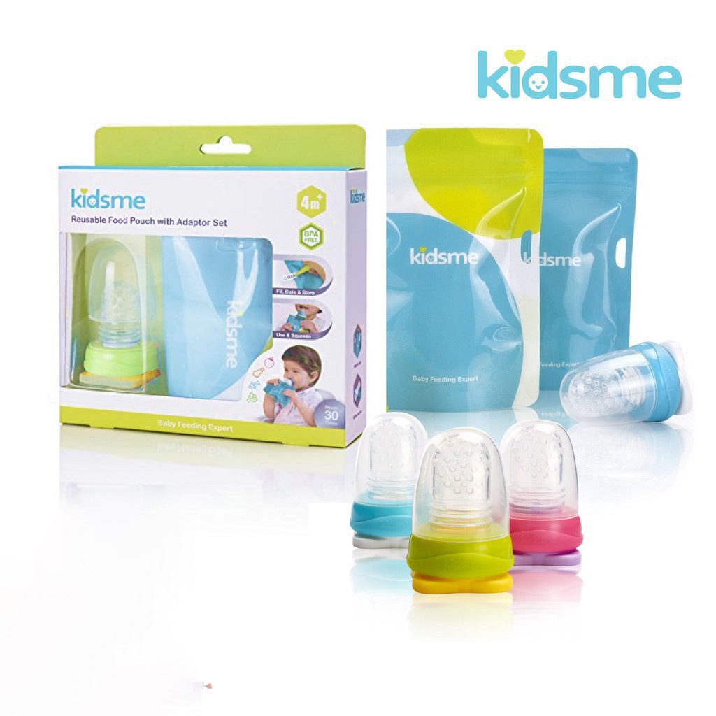 KIDSME FOOD POUCH (2pcs) W/ADAPTOR 160490 - Kantong Makanan Bayi