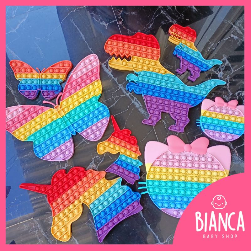 BIANCA - Mainan Pop It Jumbo Motif Rainbow / Popit Jumbo Rainbow