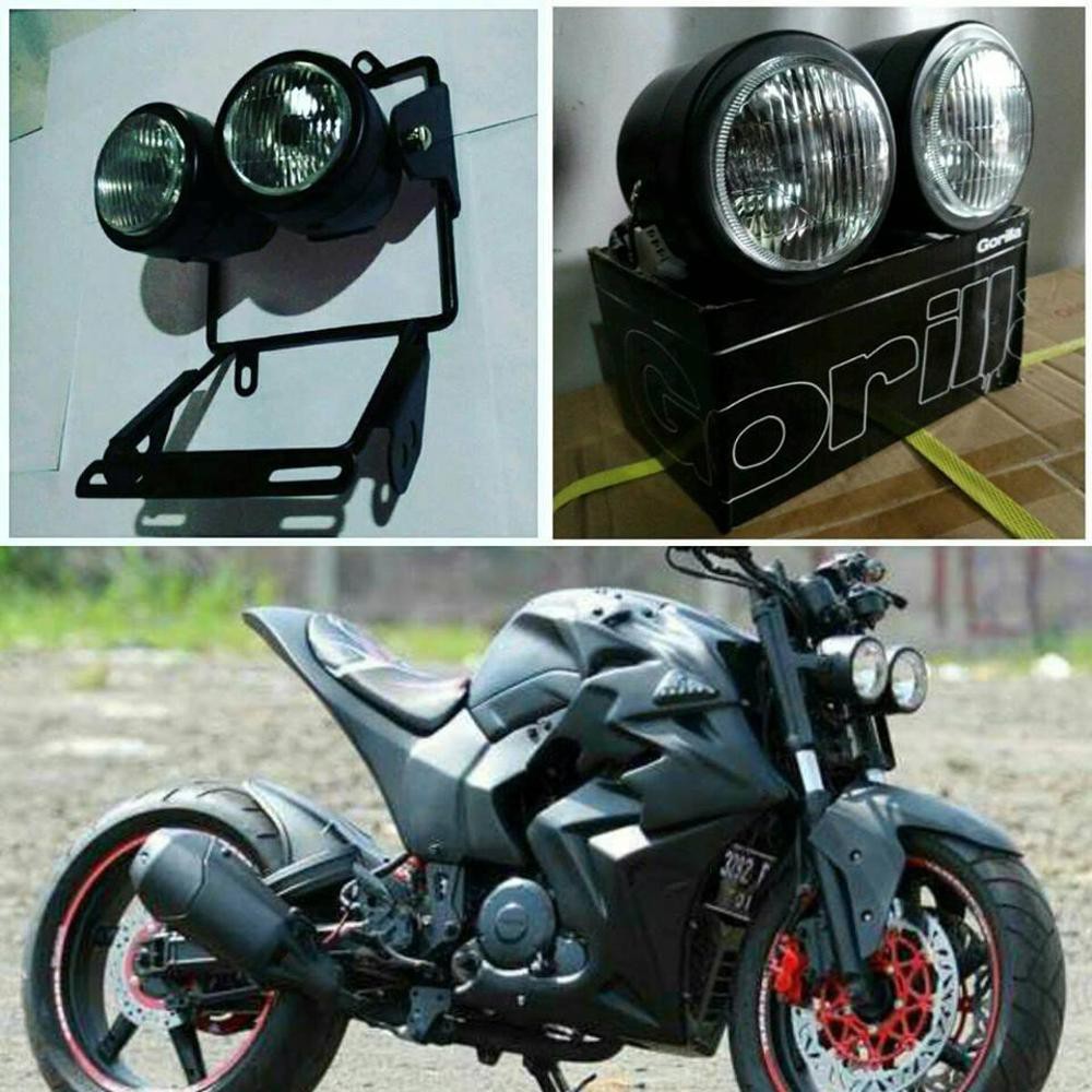 Braket Lampu Pesek Byson Set Lampu Ganda Braket Pesek Byson Set Headlamp Double Highlight Gorilla Shopee Indonesia